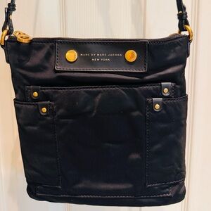 Marc By Marc Jacobs Black Crossbody Bag with Gold Accents